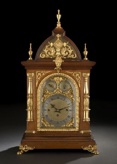 Appraisal: Fine Edwardian Gilt-Brass-Mounted Mahogany Mantel Clock first quarter th century