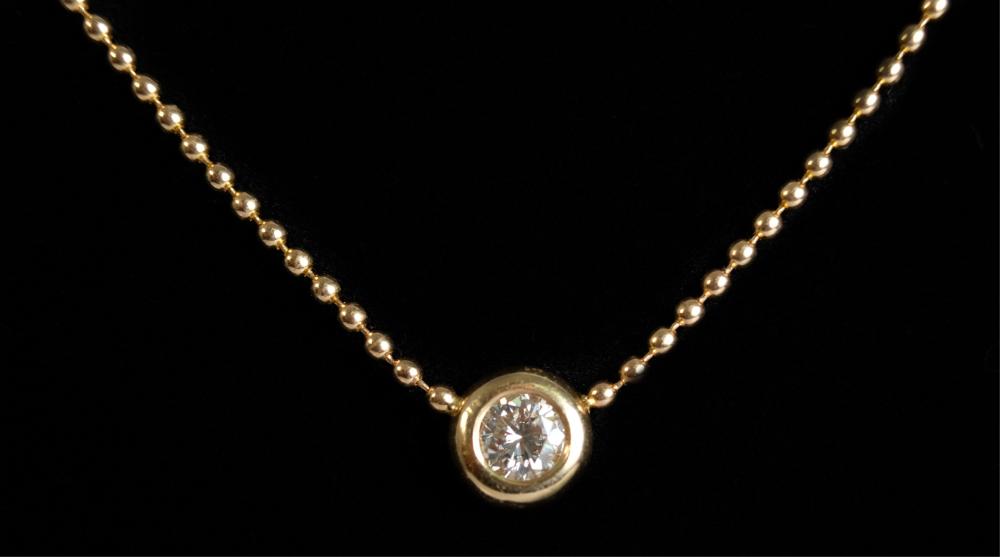 Appraisal: K YELLOW GOLD DIAMOND PENDANT NECKLACE k yellow gold necklace