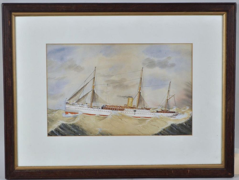 Appraisal: Marine Painting SS Tartar W P unsigned Frame size high