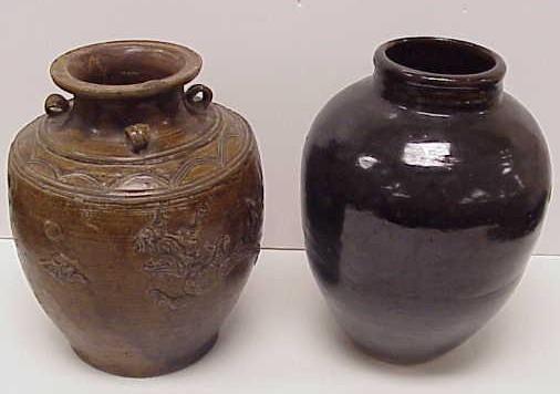 Appraisal: Chinese stoneware jar probably Qing dynasty th C short neck