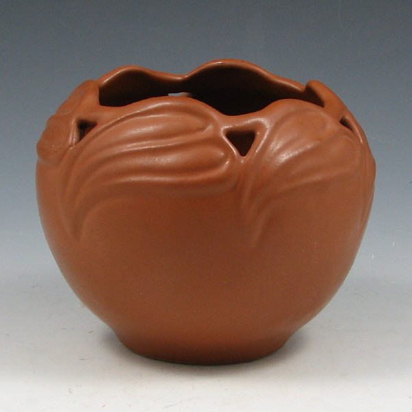 Appraisal: Van Briggle philodendron bowl in uncommon brown semi-matte glaze Marked