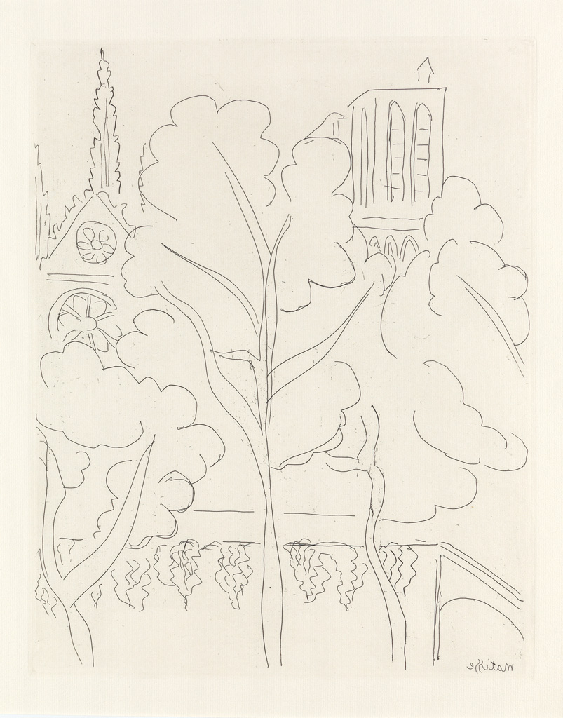 Appraisal: HENRI MATISSE La Cit --Notre Dame Etching on cream laid