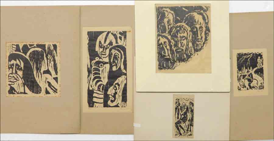 Appraisal: KARL-HEINZ HANSEN-BAHIA GERMAN - COLLECTION EIGHT WOODBLOCK PRINTS Unframed All