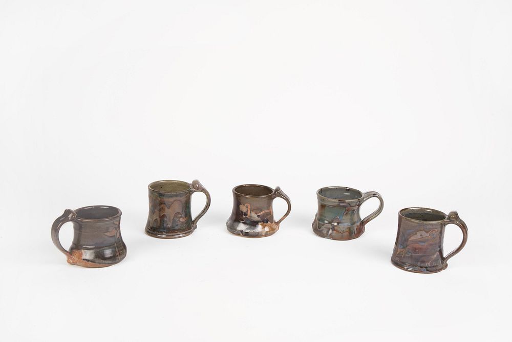 Appraisal: John Glick Five Handled Classic Mugs John Glick - Five