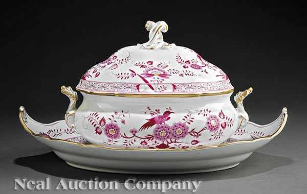 Appraisal: A Meissen Porcelain Puce and Gilt-Decorated Covered Soup Tureen and