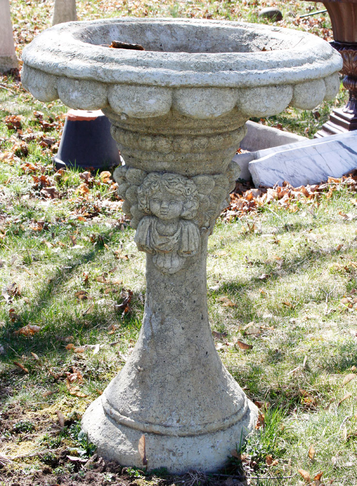 Appraisal: A - Angel Bird Bath Bird bath having angel design