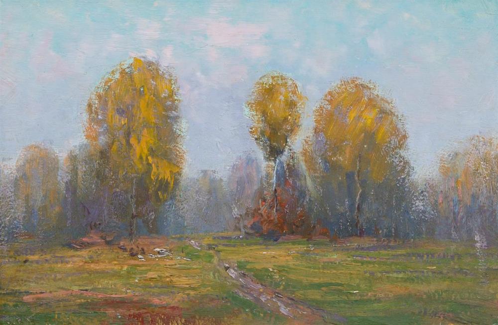 Appraisal: WILL HUTCHINS American - Road to the Woods oil on