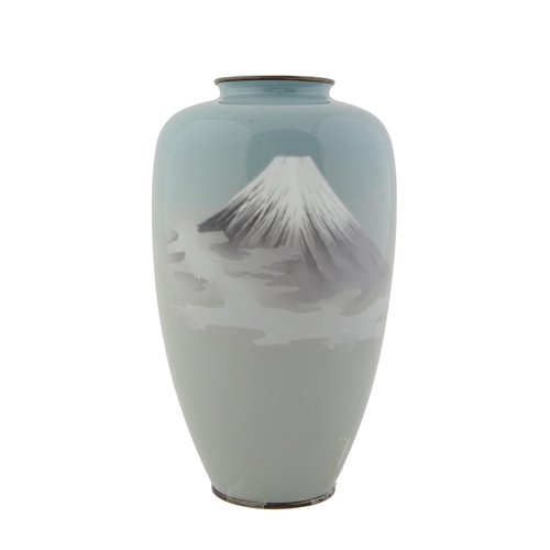 Appraisal: A Japanese 'wireless' cloisonne enamel vase decorated with Mount Fuji