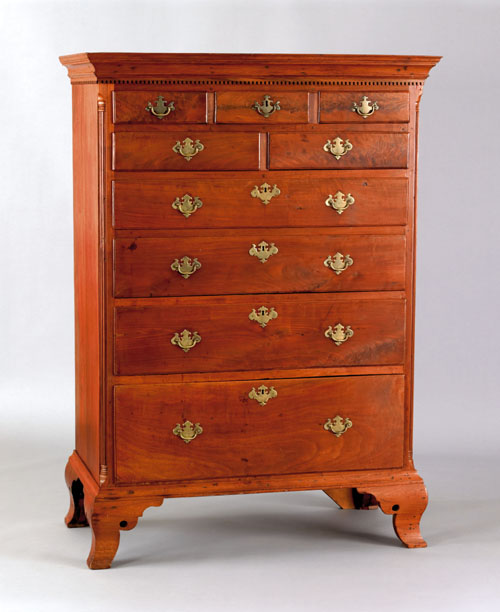 Appraisal: Chester County Pennsylvania Queen Anne walnut Octorara tall chest ca