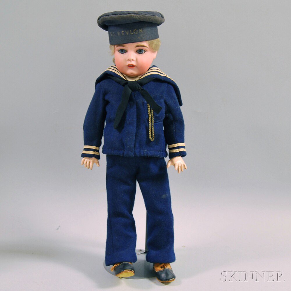 Appraisal: Kestner Open-mouth Bisque Head Character Sailor Boy Germany impressed Germany