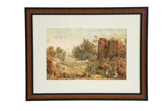 Appraisal: INDIAN LANDSCAPE NEAR DELHI ENGLISH EARLY TH CENTURY Watercolor on