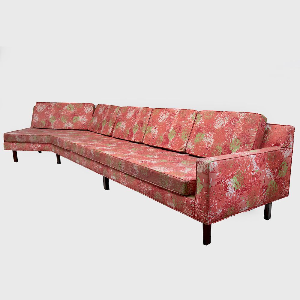 Appraisal: Harvey Probber Sofa with Chrysanthemum Fabric by Tillet in x