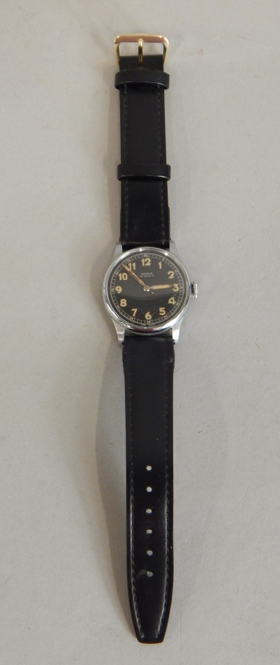 Appraisal: A Moeris automatic gent's wristwatch stamped to reverse FOND ACIER