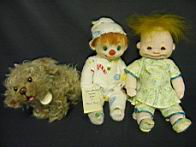 Appraisal: DIANNE DINGEL FOLKART DOLLS Three different pieces by Dianne Dingel