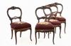 Appraisal: CHAIRS - Set of four Victorian walnut needlepoint chairs Balloon