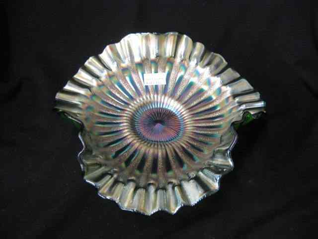 Appraisal: Carnival Glass Bowl iridescent on green '' excellent