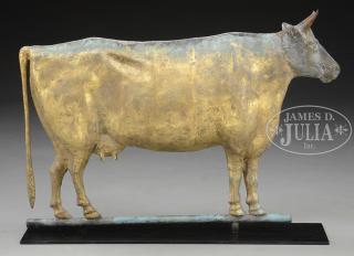 Appraisal: FINE FULL BODIED COPPER COW WEATHERVANE Late th early th