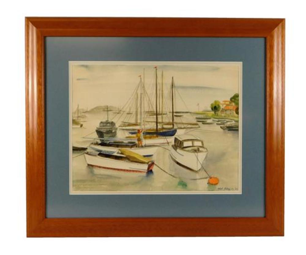 Appraisal: Alois Fabry Jr American - watercolor on paper depicts marine