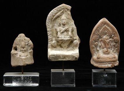 Appraisal: Three Hindu Buddhist Terracotta Molded Figures