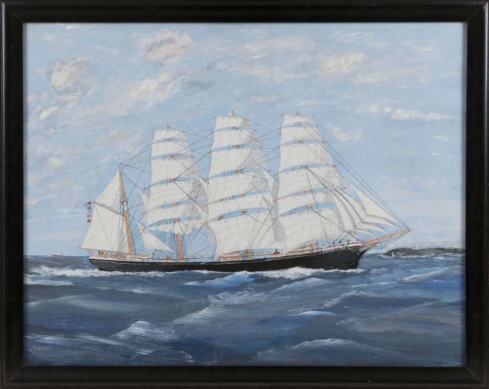 Appraisal: AMERICAN SCHOOL EARLY TH CENTURY PORTRAIT OF A SHIP GOUACHE