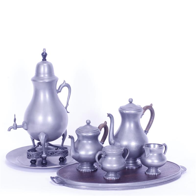 Appraisal: Royal Holland Pewter tea set and hot water urn