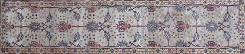 Appraisal: WILLIAM MORRIS-STYLE Runner with repeating oak leaf motif in brown