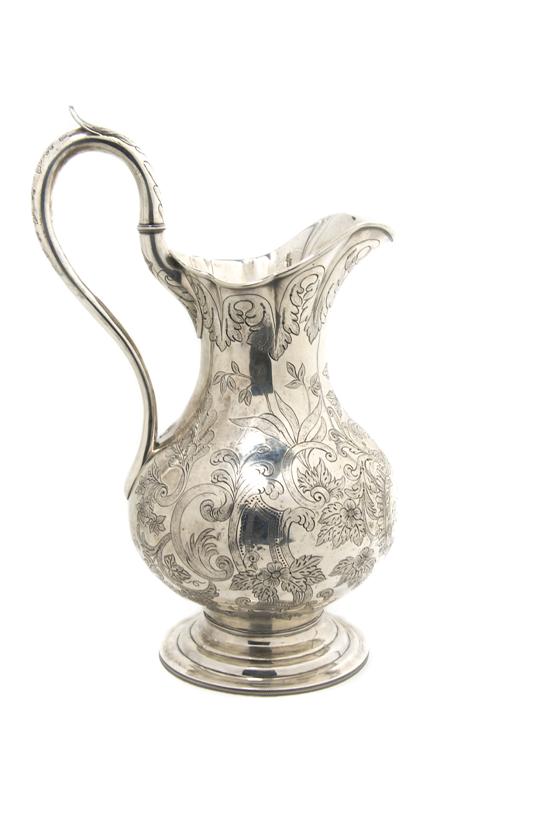 Appraisal: An American Coin Silver Water Pitcher Height inches