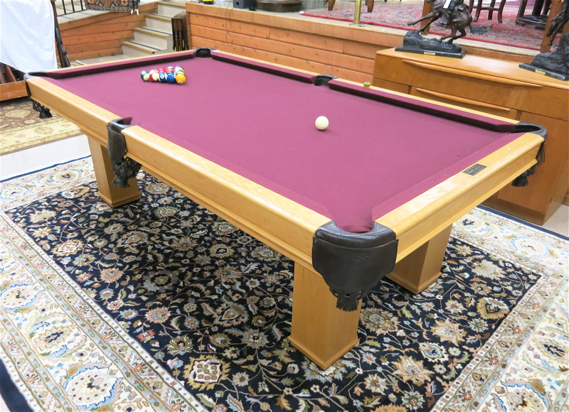 Appraisal: CRAFTSMAN STYLE OAK POOL TABLE Golden West Billiard Mfg Co