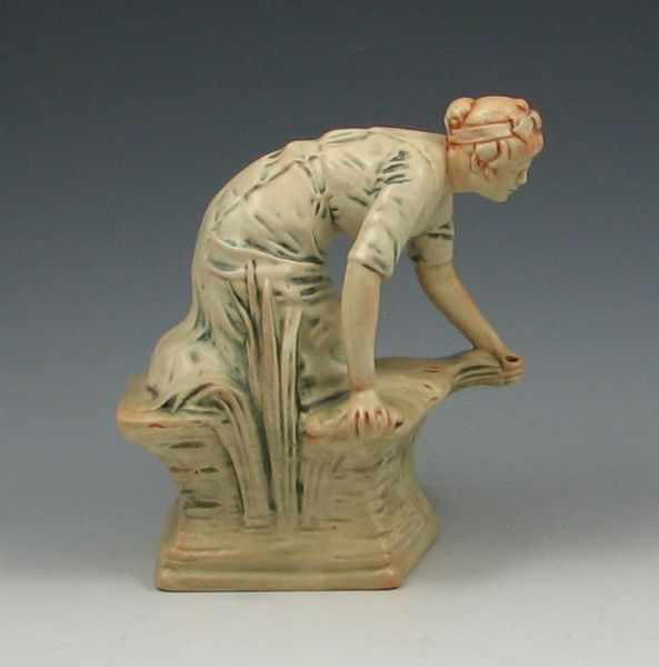 Appraisal: Weller Muskota Kneeling Woman marked Weller ''h excellent condition