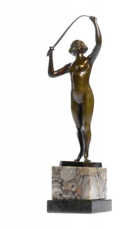 Appraisal: AN ART NOUVEAU BRONZE STATUETTE OF A YOUNG WOMAN AFTER