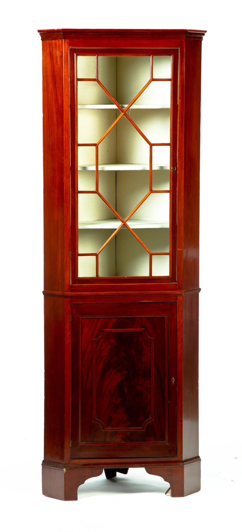 Appraisal: ONE-PIECE SMALL CORNER CUPBOARD English th quarter- th century mahogany