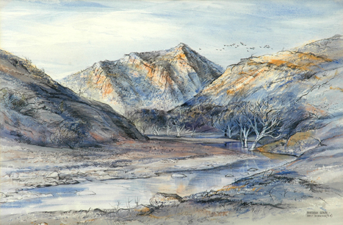 Appraisal: Kenneth Jack - Brachina Gorge - Early Morning watercolour signed