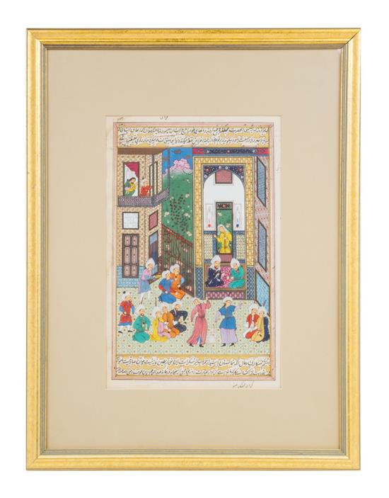 Appraisal: Sale Lot An Indian Miniature Painting depicting a group of