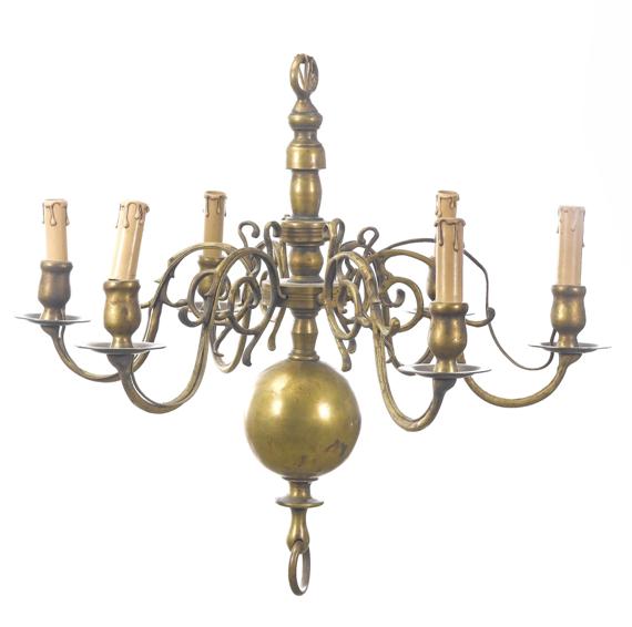 Appraisal: CHANDELIER in Dutch Baroque style th c Bronze lights D