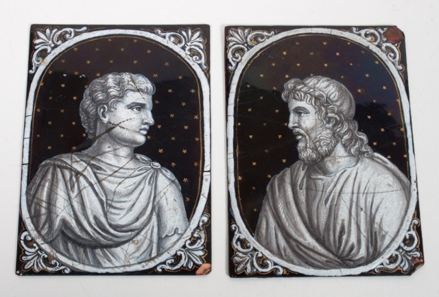 Appraisal: Pair of Limoges enameled plaques th century each plaque with