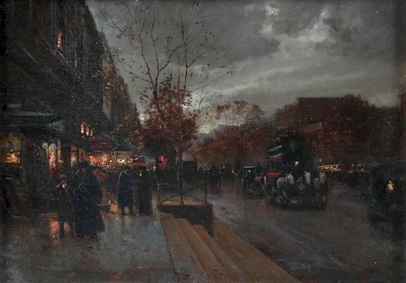 Appraisal: DOUARD CORT S French - A PAINTING Street Scene DOUARD