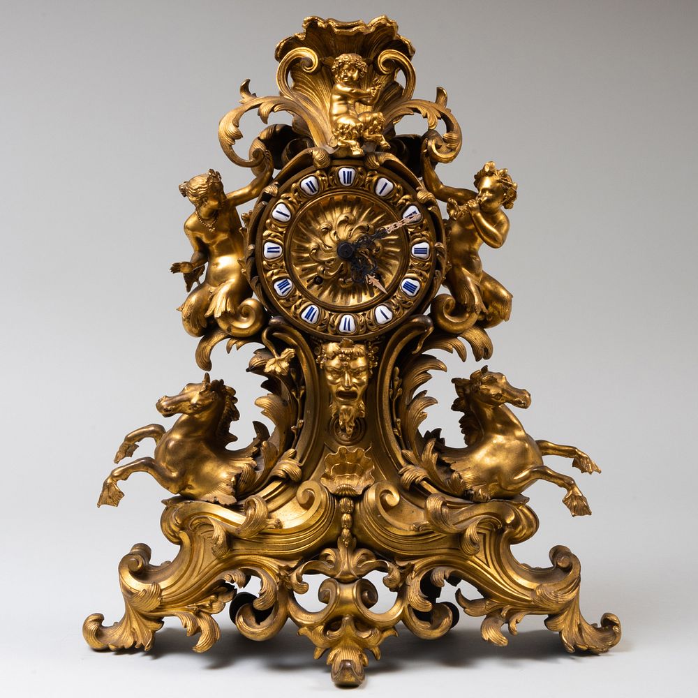 Appraisal: Louis XV Style Ormolu Clock The dial unsigned the movement