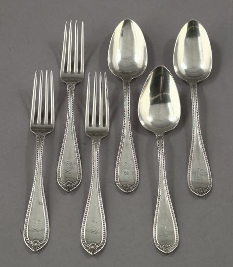 Appraisal: Group of Six Pieces of Silver Flatware consisting of a