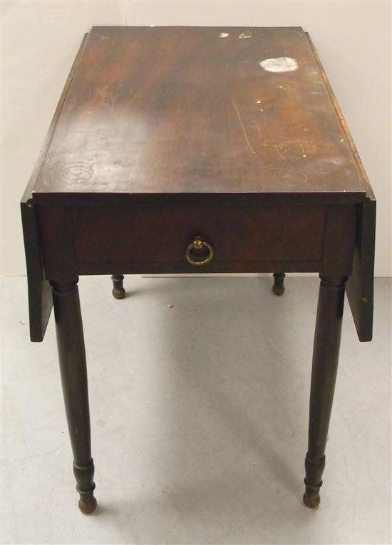 Appraisal: Drop leaf dining table American early th C mahogany oblong