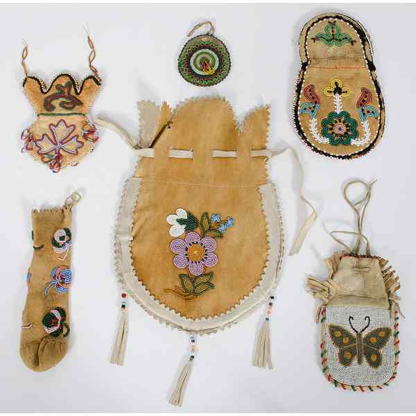 Appraisal: Collection of Northern Plains Beaded Hide Bags lot of including