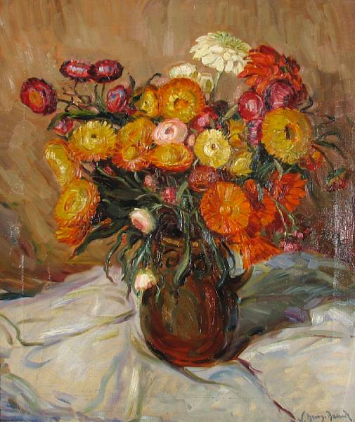 Appraisal: Willy Benz-Baenitz German born A still life with marigolds signed