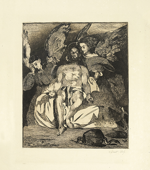 Appraisal: EDOUARD MANET Christ aux Anges Etching printed in dark brownish-black