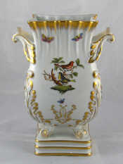 Appraisal: A large two handled rectangular baluster vase on scroll feet