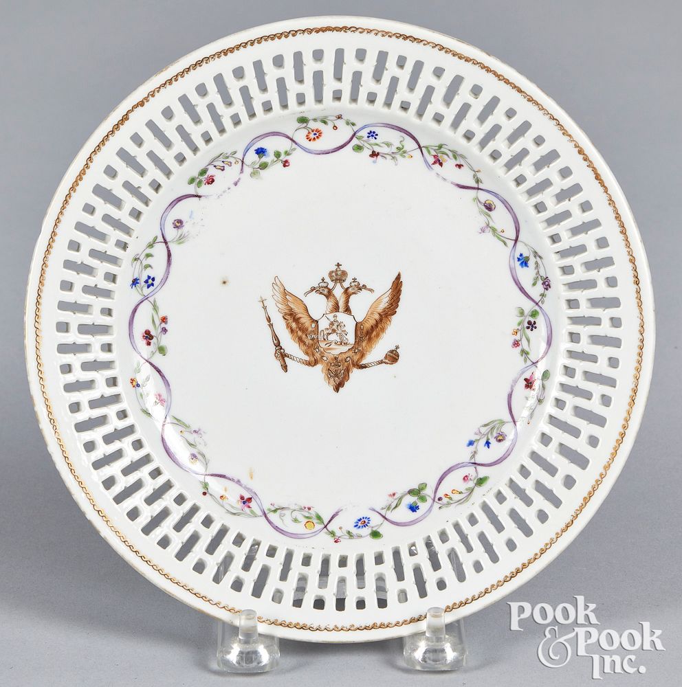 Appraisal: Chinese export porcelain reticulated plate Chinese export porcelain reticulated plate