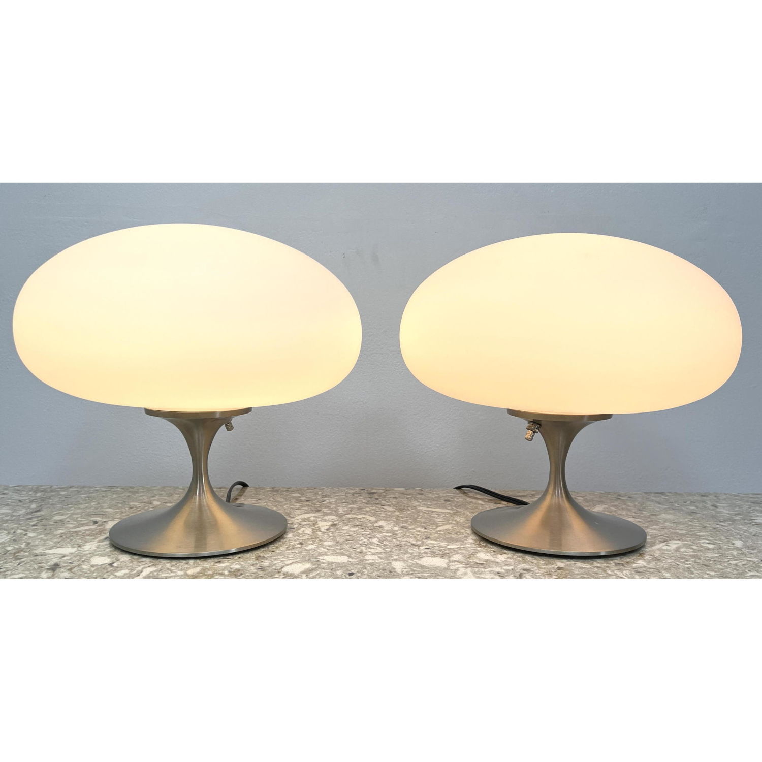 Appraisal: Pair Contemporary Stemlite Table Mushroom Lamps Designline Dimensions H inches