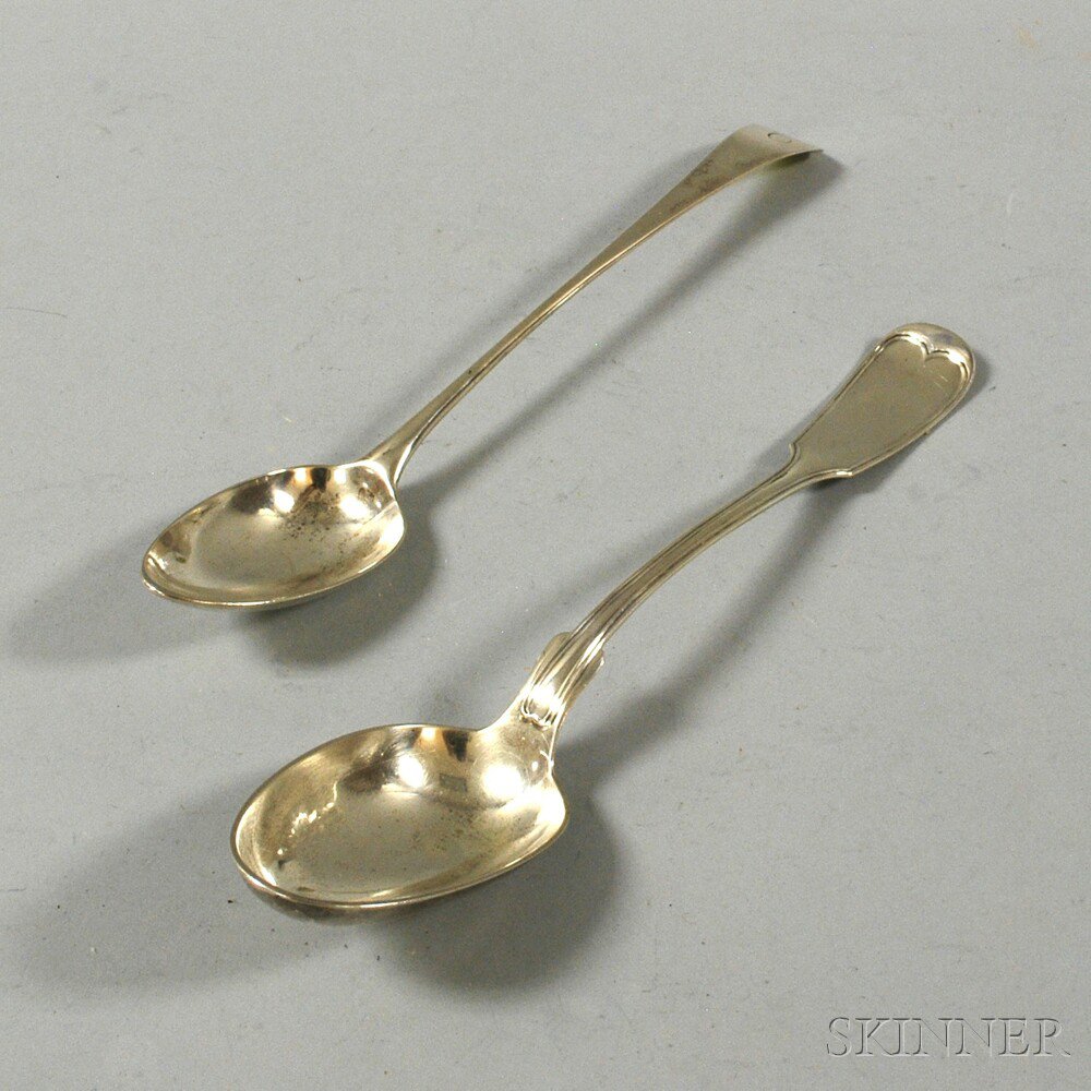 Appraisal: Two Large Silver Serving or Stuffing Spoons a Gorham coin