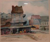 Appraisal: Artist Unknown A town scene Watercolor on paper matted and