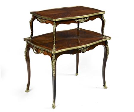 Appraisal: LOUIS XV ROSEWOOD AND GILT BRONZE MOUNTED ETAGERE EARLY TH