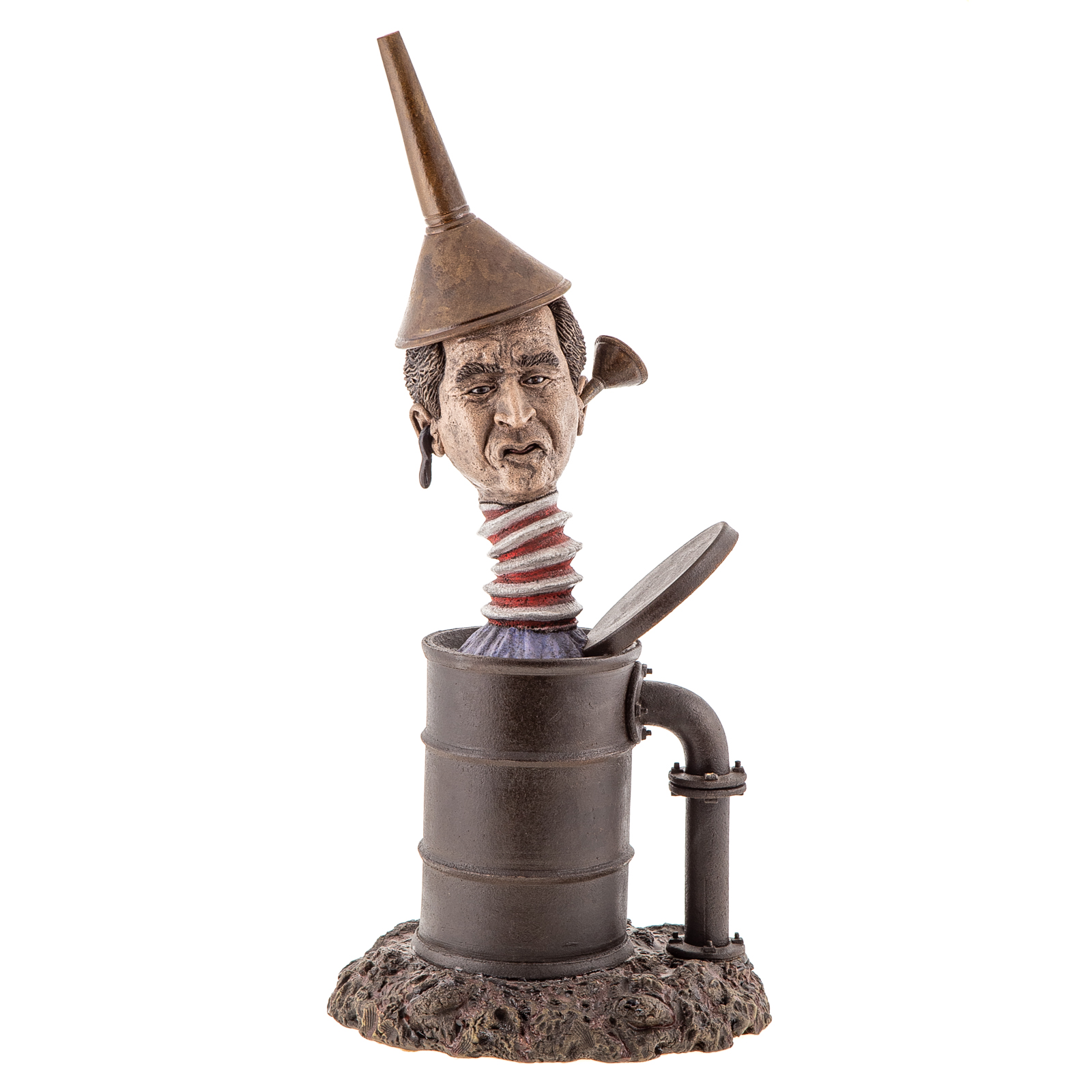 Appraisal: JIM BUDDE BARREL FEVER CERAMIC SCULPTURE American b Ceramic sculpture