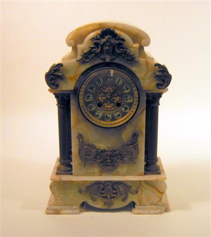 Appraisal: French gilt metal mounted onyx mantel clockThe circular gilt metal